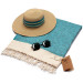 Smyrna 100% Cotton Absorbent Peshtemal Beach Bath Towel 94*180 Cm Vintage Pattern Turkuaz