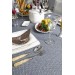 Smyrna 100% Cotton Tablecloth 155*215 Cm Diamond Pattern Navy Blue, Easy To Iron