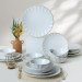 White Gold Mesh Sirius Dinner Set 24 Pieces For 6 Persons