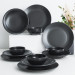 Aegean Matte Black Dinnerware 12 Pieces For 4 Persons