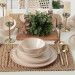 Cream Gold Mesh Dinner Set 24 Pieces For 6 Persons