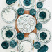 Lina Blue Breakfast Set 50 Pieces For 6 Persons