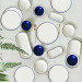 Line Blue Breakfast Set 18 Pieces For 6 People