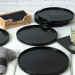 Black Stackable Serving Plate 27 Cm 6 Pieces