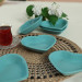 Turquoise Heart Snack Bowl 14 Cm 6 Pieces
