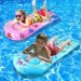 عوامة سباحة للأطفال على شكل سرير مزين برسومات زاهية، قابل للنفخ لتعلم السباحة