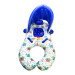 2 Person 0-3 Age Blue Canopy Baby Sea Ring, Inflatable Baby Swimming Ring With Awning