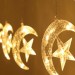 اضواء ليد للستارة على شكل نجمة وهلال، أضواء قابل للتعليق على الستائر، مناسبة للمتاجر