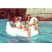 Giant White Color Swan Pattern Inflatable Mattress, Adult Rider, Pool Fun Accessories