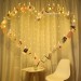 2X1.5 Led Yellow Curtain With Heart Shaped Latch For Photo Hanging, Photo Album For Valentine Surprise
