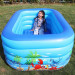 حمام سباحة بلون أزرق للأطفال قابل للنفخ بطول 130 سم ، حوض سباحة صغير مع قاع ناعم