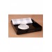 Black Plexiglass Tray With Handle 25X25 Cm Service, Coffee, Tea, Presentation And Gift Tray 3Mm