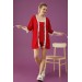 Women's Polka Dot Printed Dressing Gown And Shorts Set