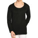 Men's Thermal Crew Neck Cuffed Raised Long Sleeve Top