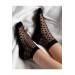 3 Pairs Of Women's Polka Dot-Striped Transparent Tulle Booties Socks
