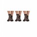 3 Pairs Of Women's Polka Dot Transparent Tulle Booties Socks