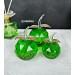 قطعة فنية زجاجية بشكل تفاحة (مجموعة 3 قطع) لون أخضر