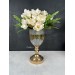 Luxurious Glass Vase With Leg Gold