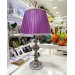 Lampshade/Lamp With Spherical Silver Legs, Purple-Silver Color