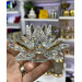 Crystal Decorative Piece With A Golden Rose Design, 6X12 Cm