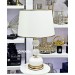 Lampshade / Lamp With A Modern Design Of The Leg, White-Gold Color