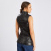 Women's Black Filled Genuine Leather Vest