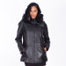 Women's Black Hooded Genuine Leather Jacket