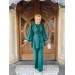 Feathered Tare Suit Emerald Green