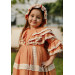 Bandana Lace Detailed Dress, Design Vintage Girls' Evening Dress, Birthday Dress