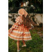 Bandana Lace Detailed Dress, Design Vintage Girls' Evening Dress, Birthday Dress