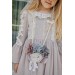 Special Design Linen Vintage Girl's Dress With Veil And Necklace