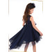 Navy Blue Back Long Tailed Lace Crown Girl Dress