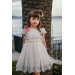 Special Design Dress, Lace Detailed Dress, Crown Accessory Girl's Evening Dress