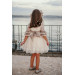 Special Design Dress, Lace Detailed Dress, Crown Accessory Girl's Evening Dress