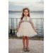 Special Design Dress, Lace Detailed Dress, Crown Accessory Girl's Evening Dress