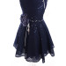 Girl's Evening Dress With Sequined Waist Embroidered Belt And Crown Accessory