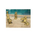 Gold Colored 3 Lion, Cheetah And Leopard Figurine Set Of 5