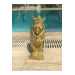 تمثال ديكور بشكل اسد ذهبي مزين