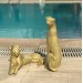 Gold Colored Cheetah And Leopard Figurine Set Of 2