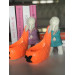 2 Pcs Carrot Potted Rabbit Figurine
