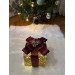 Decorative Led Lighted Gift Box Claret Red Ribbon