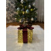 Decorative Led Lighted Gift Box Claret Red Ribbon