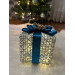 Decorative Led Lighted Gift Box Blue Ribbon