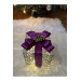 بوكس هدية ديكور مزين بإضاءة ليد وفيونكة بنفسجية
