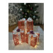 Decorative Led Lighted Gift Box Set White Ribbon