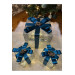 صناديق هدايا ديكور منزل بإضاءة ليد وفيونكة زرقاء