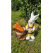 منحوتة الأرانب ذو السلة الزخرفي لديكور الحديقة