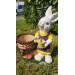 Rabbit Garden Ornament With Decorative Basket