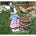 منحوتة أرنب بسلة وعاء زرع زخرفي للديكور