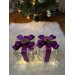 Decorative Christmas Tree With Six Led Lights Gift Box Set Of 2 Purple Ribbon